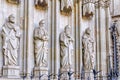 Saints sculptures at the Cathedral in Barcelona, Spain