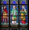 Saints on stained glass Royalty Free Stock Photo