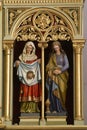 Saints Veronica and Mary Magdalene statues on the main altar in the church of St. Stephen the Protomartyr in Stefanje, Croatia Royalty Free Stock Photo