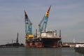 SAIPEM 7000 Pipelay Crane Vessel in the Botlek harbor