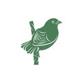 Saira Amarela bird vector illustration. Saira Amarela bird logo design concept template. Creative symbol