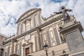 View of the facade of Sait Paul Church, Basilica of San Paolo Maggiore, in Naples, Campania, Italy