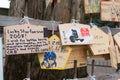 Traditional wooden prayer tablet Ema at Washinomiya Shrine in Kuki, Saitama, Japan. The Shrine Royalty Free Stock Photo