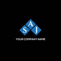 SAJ letter logo design on BLACK background. SAJ creative initials letter logo concept. SAJ letter design Royalty Free Stock Photo