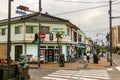 Corner of the Mizuki road and their manga anime statues in Sakaiminato, Japan.