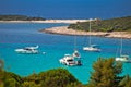 Sakarun beach yachting bay aerial view,