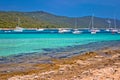 Sakarun beach yachting bay view on Dugi Otok island Royalty Free Stock Photo