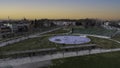 Sakarya Millet Bahcesi in Adapazari Turkey. Drone view of public park in Sakarya. Recreational park aerial view.