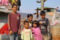 Poor but happy nomadic children in the Yenidogan neighborhood of Sakarya province.