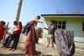 Poor but happy nomadic children in the Yenidogan neighborhood of Sakarya province.