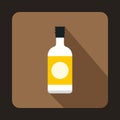 Sake bottle icon, flat style