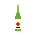 Sake bottle icon, flat style