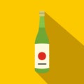 Sake bottle icon, flat style