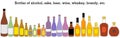 Sake bottle set, a bottle of sake and a bottle of beer or a bottle of wine or a bottle of whiskey