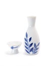 Sake Cup and Pitcher Royalty Free Stock Photo