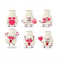 Sake drink cartoon character with love cute emoticon