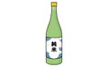 Sake with hand-drawn analog touch, four-part bottle