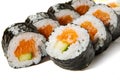 Sake-kappa maki- sushi with salmon and cucumber Royalty Free Stock Photo