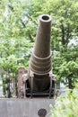 Sakhalin Regional Museum of Local Lore. Russian 11-inch cannon of 1867. Yuzhno-Sakhalinsk. Royalty Free Stock Photo