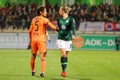 Saki Kumagai and Alexandra Popp during a soccer match