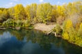 Sakmara river and autumn forest Royalty Free Stock Photo