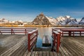 Sakrisoy at sunrise, view from the wooden pier