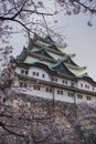 Sakura blooming in spring at Nagoya Castle Royalty Free Stock Photo