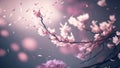 Sakura blossoms close up. Blooming magnolia tree