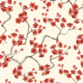 Sakura blossoms seamless pattern Royalty Free Stock Photo