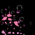 Sakura, butterflie. pink cherry blossoms, bubbles, butterflies Royalty Free Stock Photo