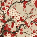 Sakura Or Cherry Blossom Flower , Classicand Luxury , NATURE CHINESE GARDEN CHINOISERIE STYLE WALL ART