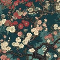 Sakura Or Cherry Blossom Flower , Classicand Luxury , NATURE CHINESE GARDEN CHINOISERIE STYLE WALL ART