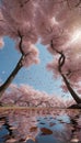 Sakura Cherry Blossom Macro Closeup for Mobile Wallpaper Background