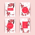 Sakura, Cherry Blossoming Tree Vector Background Illustration. Royalty Free Stock Photo