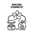 Sakura Cosmetic Vector Black Illustration