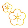 Sakura flower asian floral decoration gradient style icon