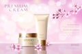 Sakura flower cosmetic promotional poster template.