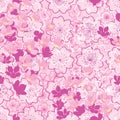 Sakura flower japan pink yellow seamless pattern