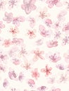 Sakura Flower. Seamless Blossom Pattern. Pastel