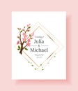 Sakura flowers background. Floral wedding invitation card template design. Holiday invitation, greeting card and fashion Royalty Free Stock Photo
