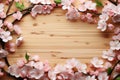 Sakura flowers in a bamboo frame, a springtime celebration of nature