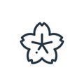 sakura icon vector from spring concept. Thin line illustration of sakura editable stroke. sakura linear sign for use on web and