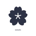 sakura icon on white background. Simple element illustration from nature concept