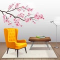 Sakura Interior Composition Royalty Free Stock Photo