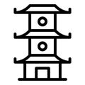 Sakura pagoda icon outline vector. Chinese building Royalty Free Stock Photo