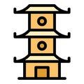 Sakura pagoda icon vector flat Royalty Free Stock Photo