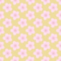 sakura pattern, pink flower , cream color, pattern flower