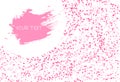 Sakura petals scatter pink concept falling banner template concept on white frame abstract background vector illustration