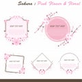 Sakura Pink Flower And Floral Banner Art - Vector Royalty Free Stock Photo