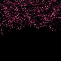 Sakura scatter pink leaves falling concept on black abstract background textured nature